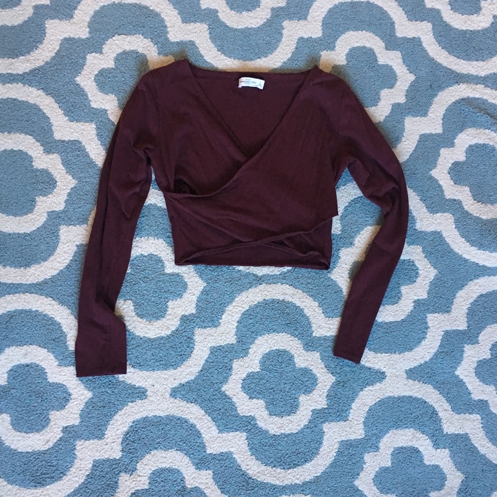 Burgundy crop top from A&F